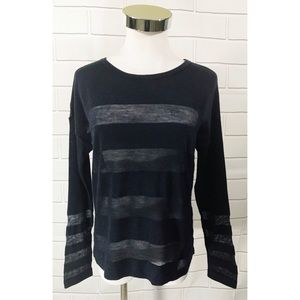 Ann Taylor LOFT See Through Striped Top Shirt